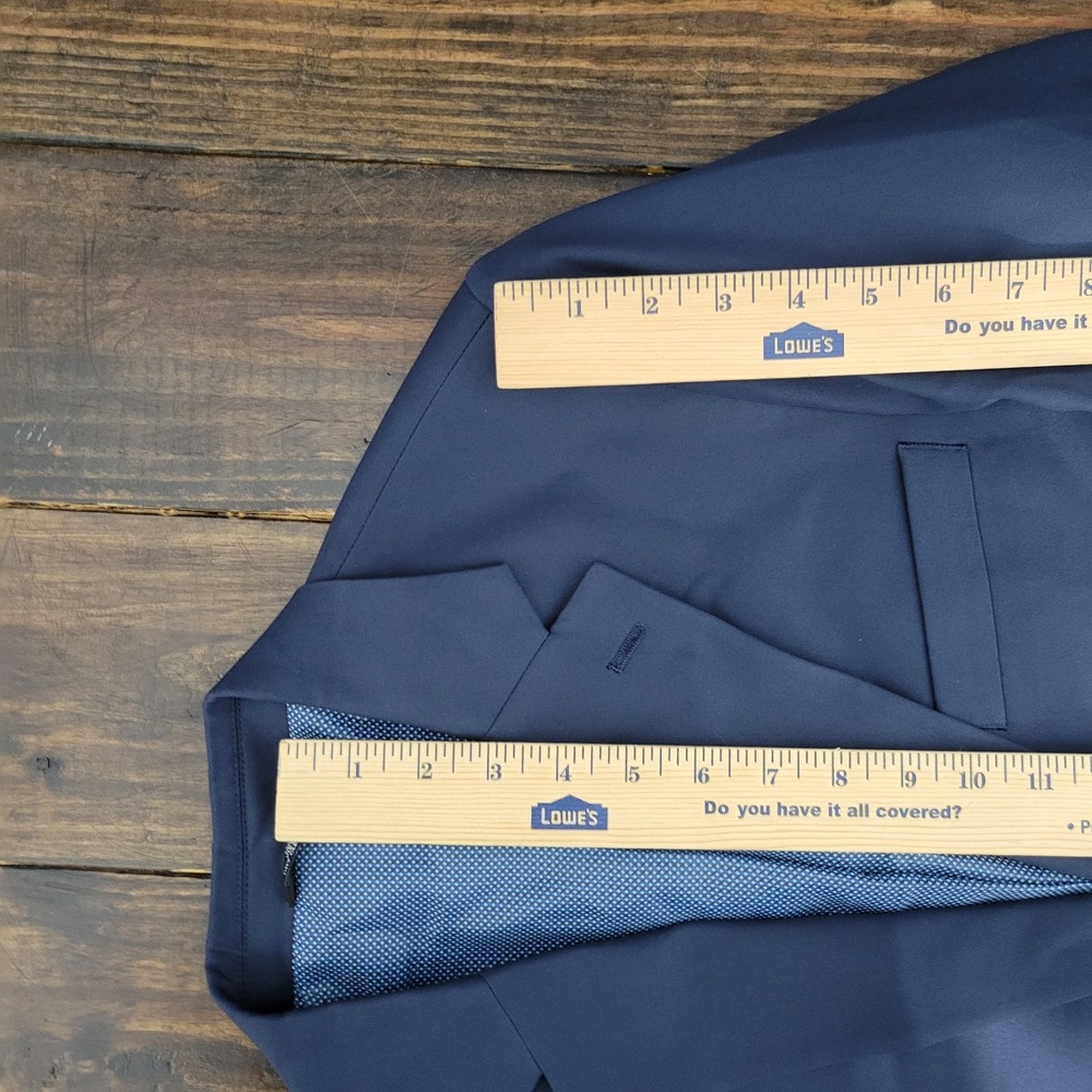 Haggar Men's Active Series Blazer Navy Blue Polyester Two Button 38R Tailored - Picture 4 of 16